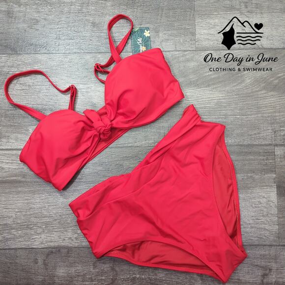 Blooming Jelly Knot Front Bikini Swimsuit Size M - Picture 2 of 6